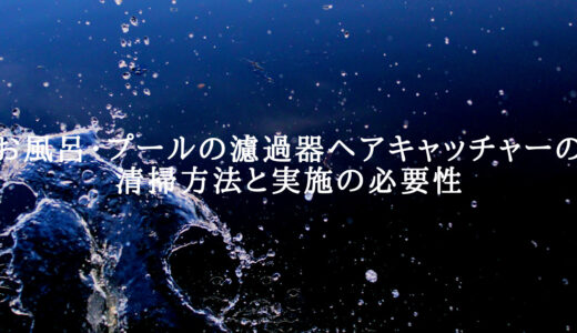 【お風呂・プール】濾過器ヘアキャッチャーの清掃方法と実施の必要性